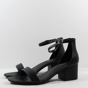 Amazon Essentials Women's Two Strap Heeled Sandal - Black 11.5 Wide